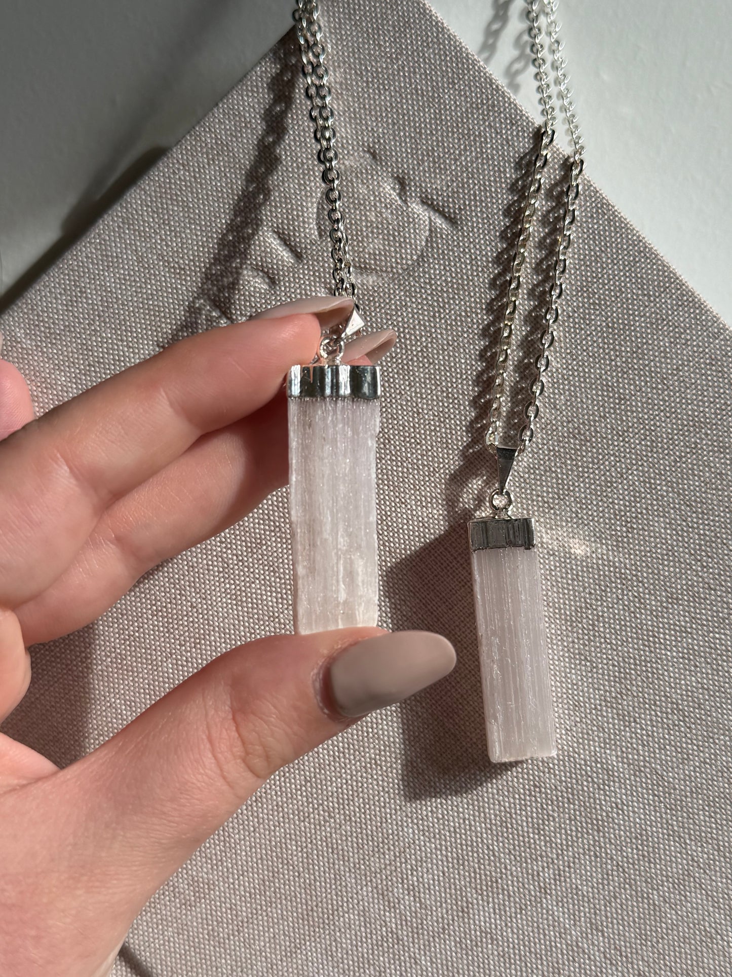 Collana in selenite silver
