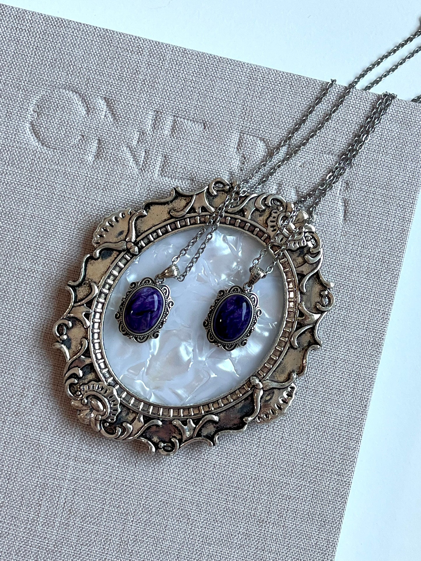 Collana in charoite (argento 925)
