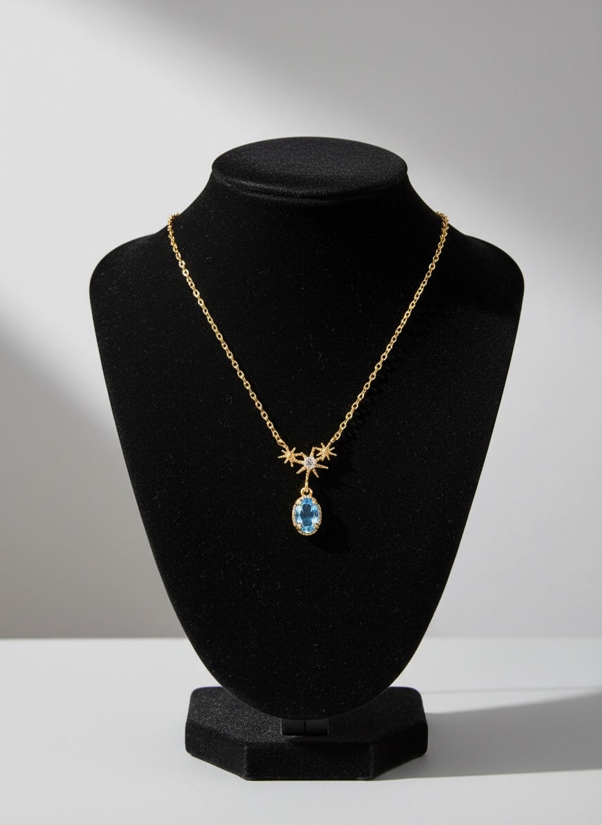 Collana stella in topazio svizzero (argento 925)