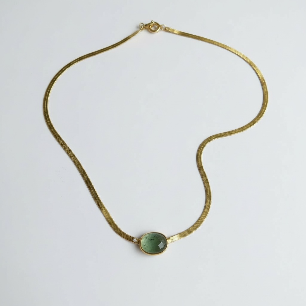 Collana snake in fluorite verde