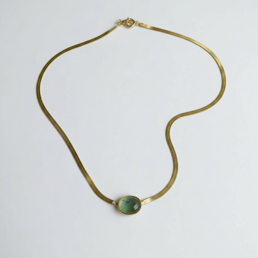 Collana snake in fluorite verde