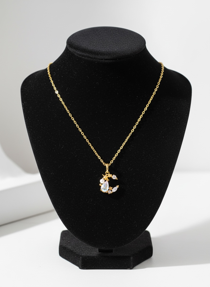 Collana luna con labradorite (argento 925)
