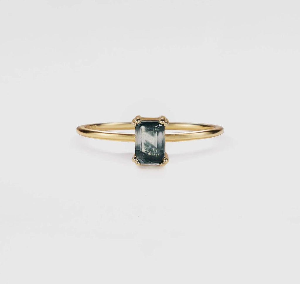 Anello in agata muschiata gold (argento 925)