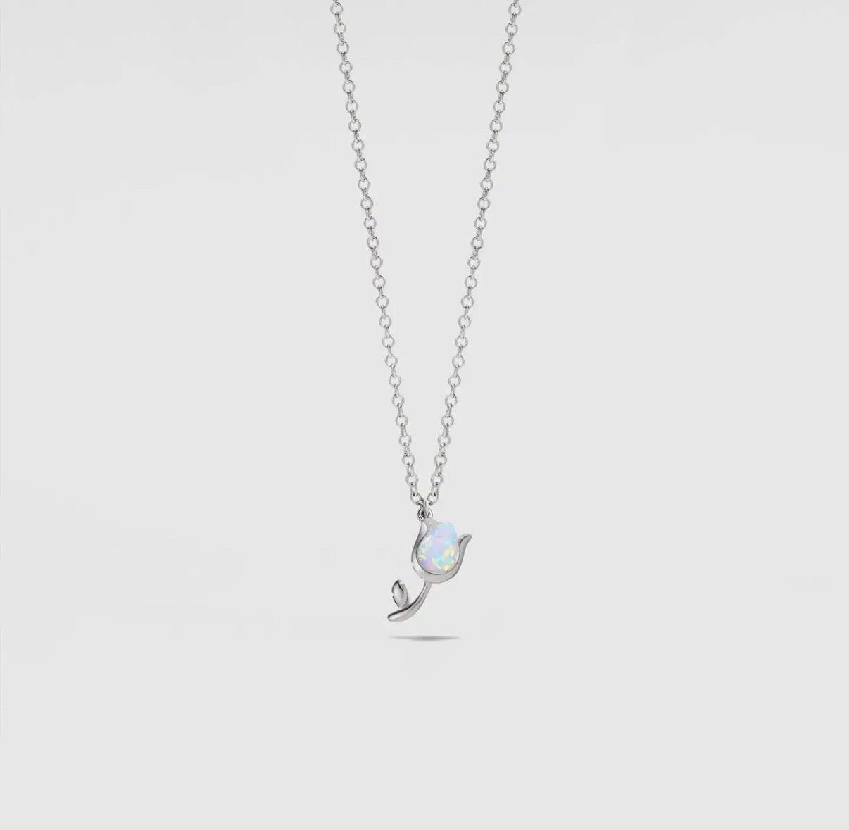 Collana tulipano in opale artificiale (argento 925)