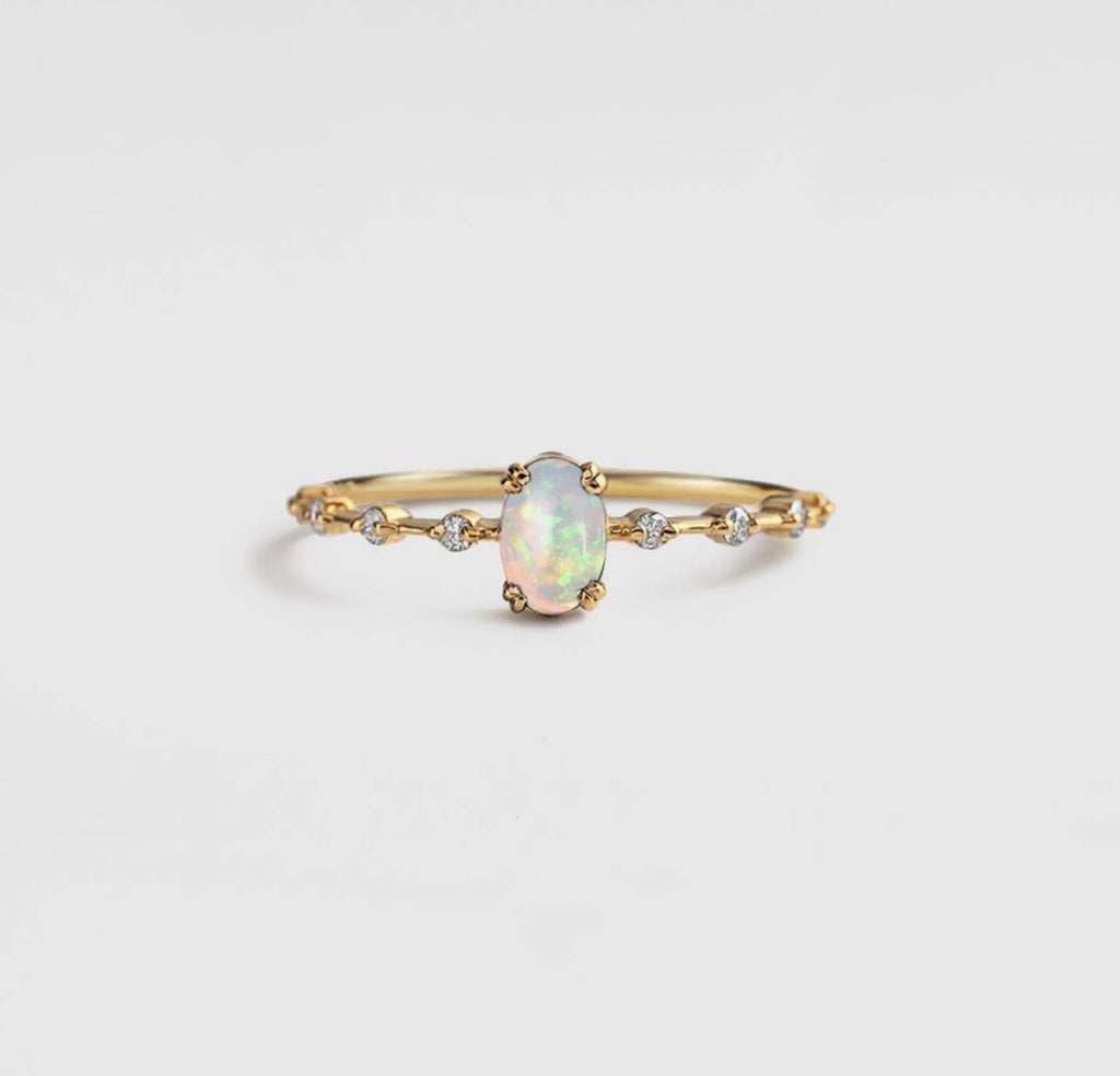 Anello in opale etiope (argento 925)