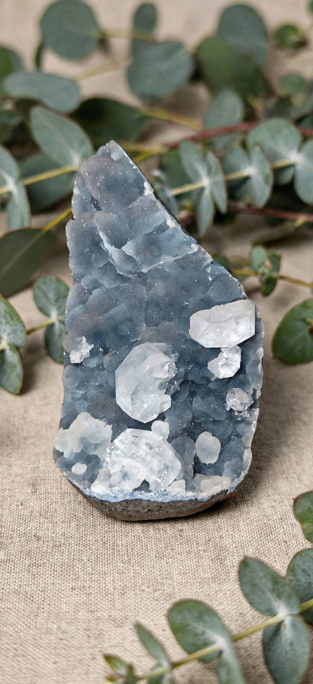 Calcedonio blu con Apofillite