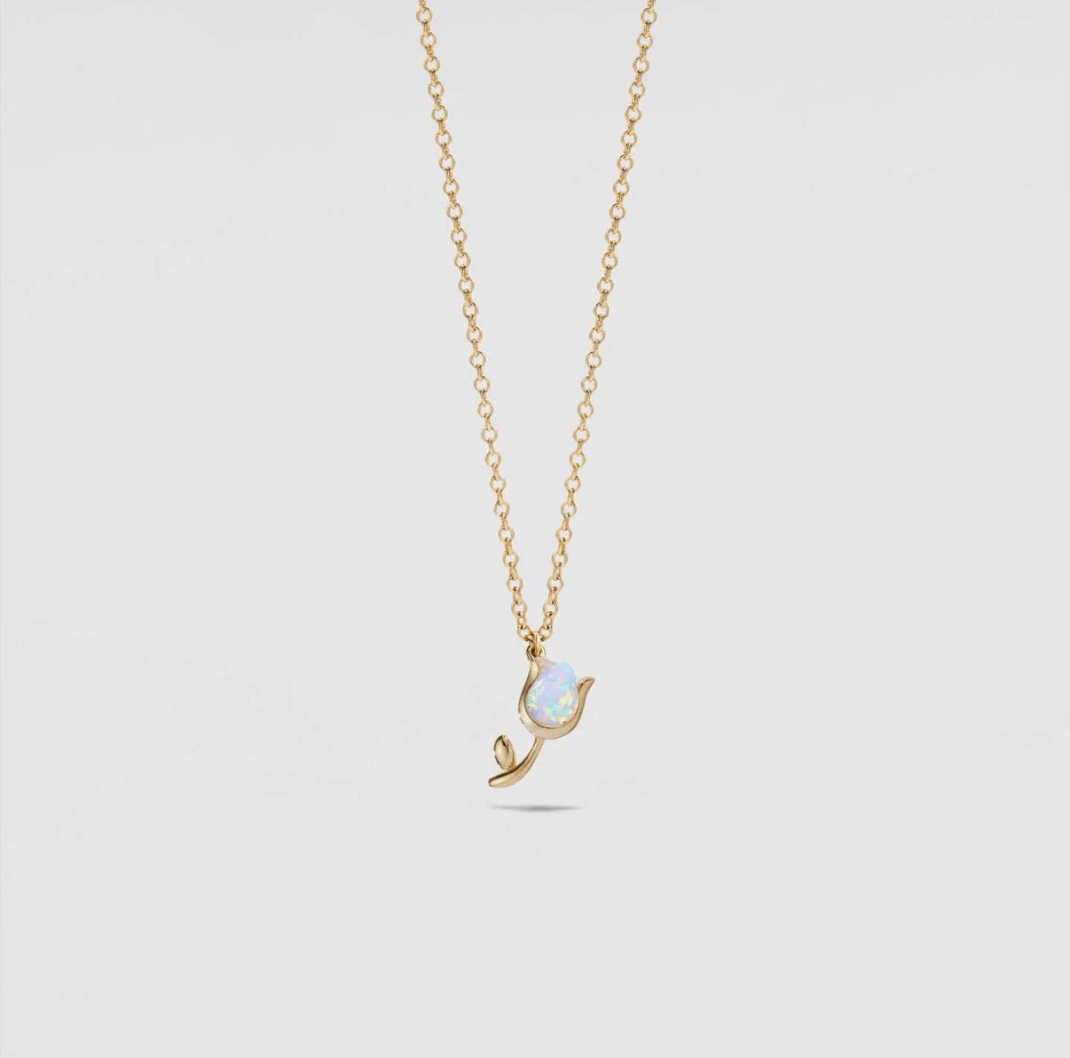 Collana tulipano in opale artificiale (argento 925)