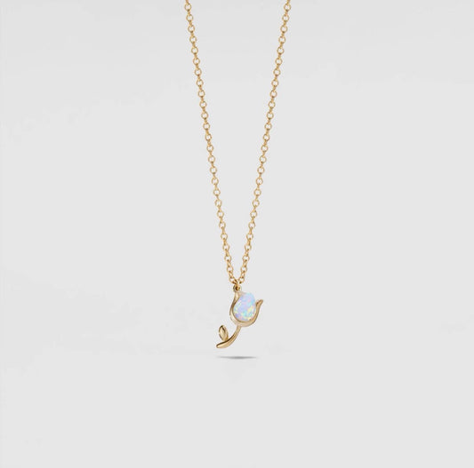 Collana tulipano in opale artificiale (argento 925)