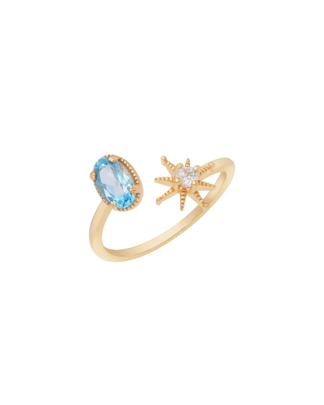 Anello stella in topazio svizzero (argento 925)
