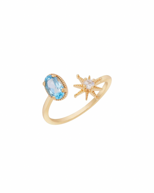 Anello stella in topazio svizzero (argento 925)