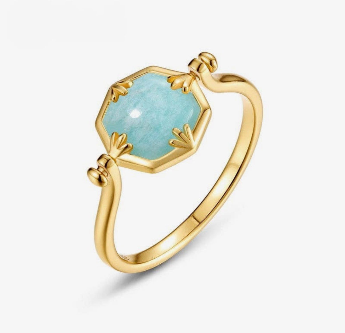 Anello in amazzonite gold (argento 925)
