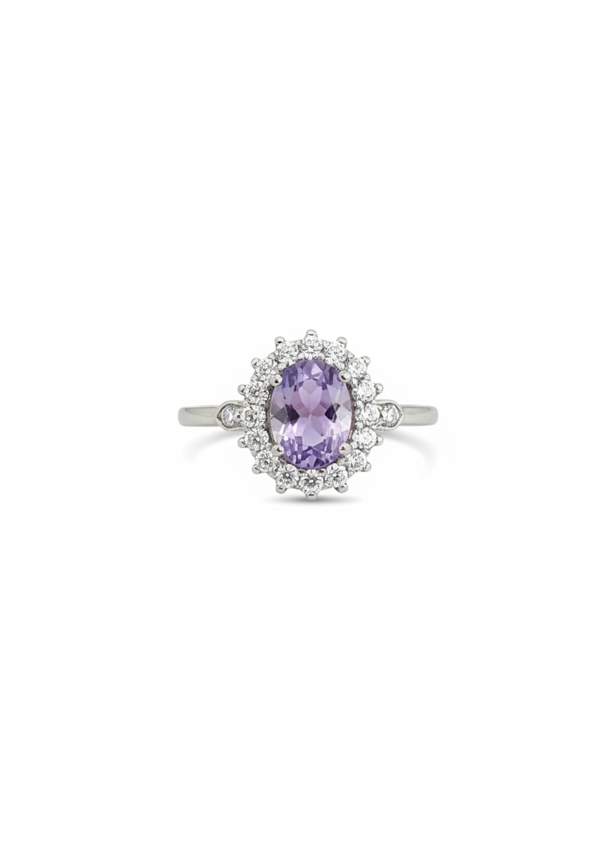 Anello in quarzo moon lavander