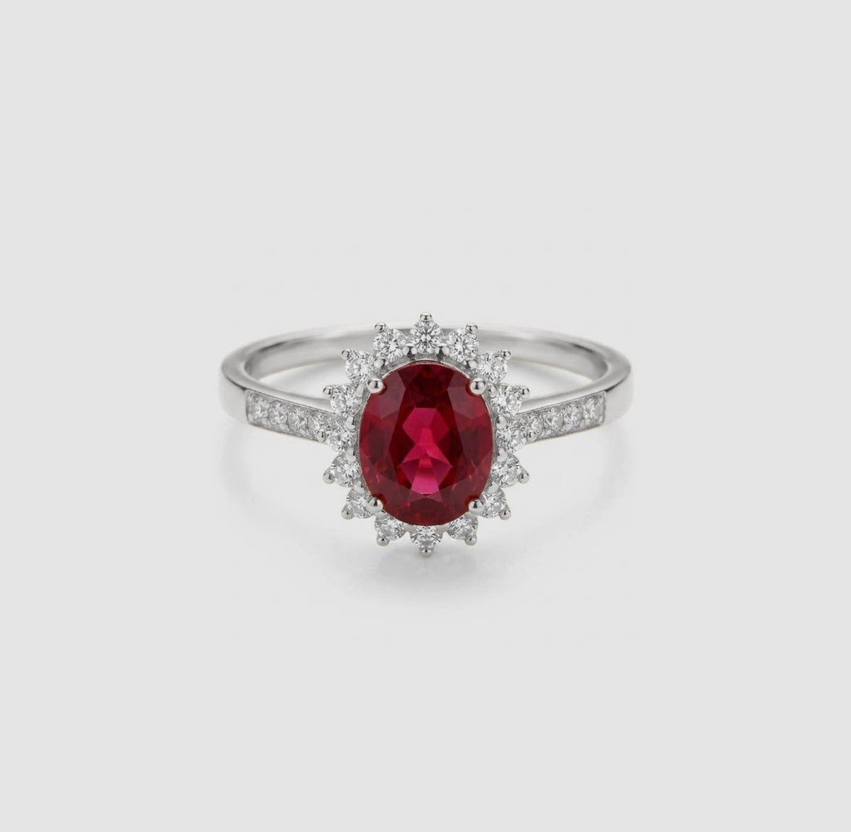 Anello regale in granato (argento 925)