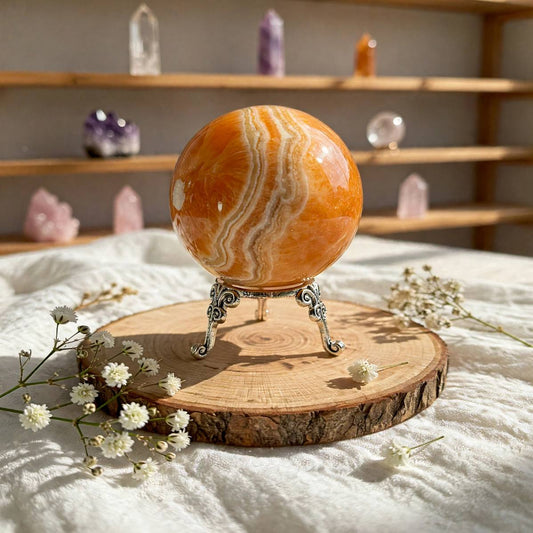 Sfera in calcite arancione