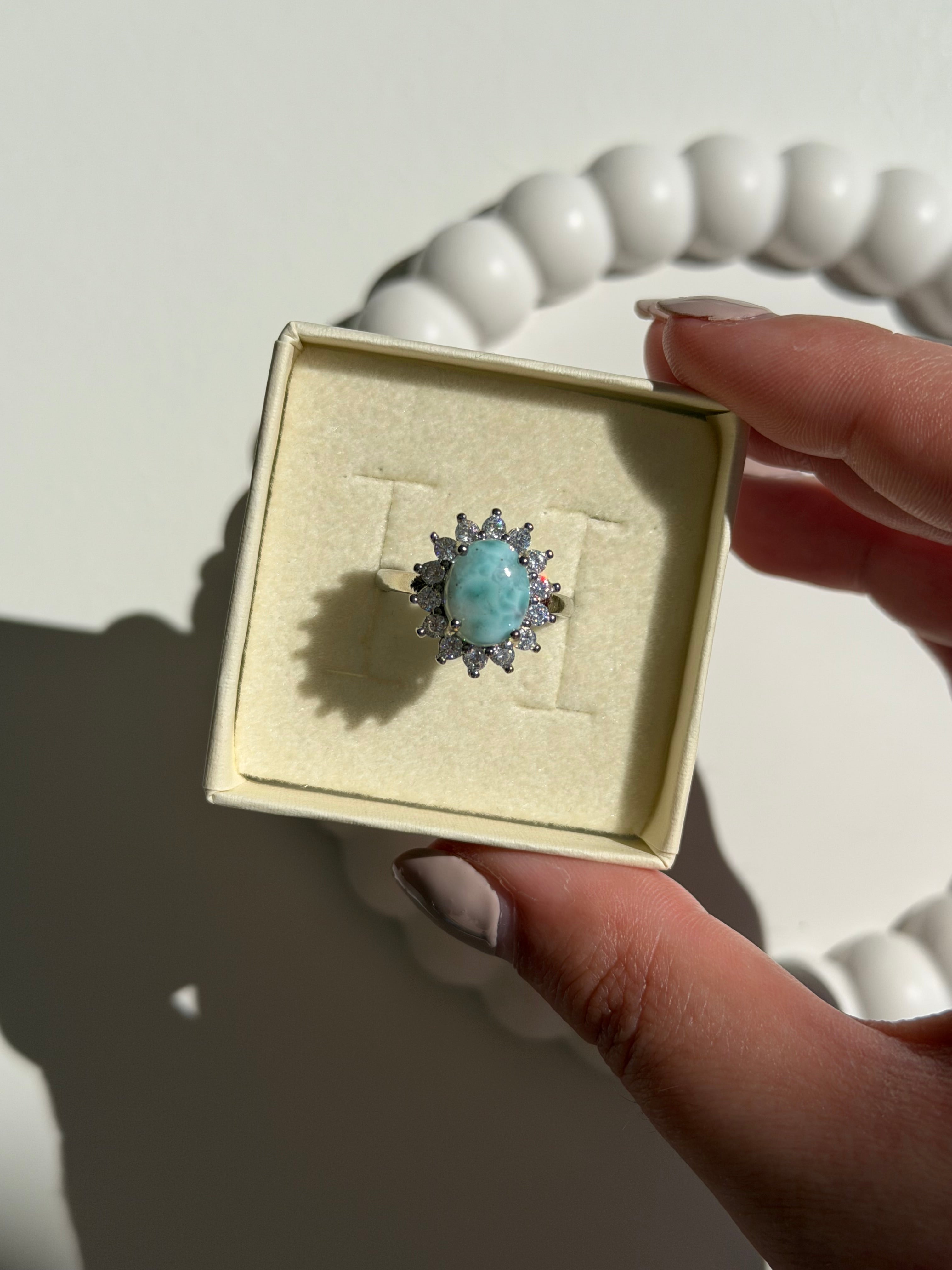 Anello in larimar