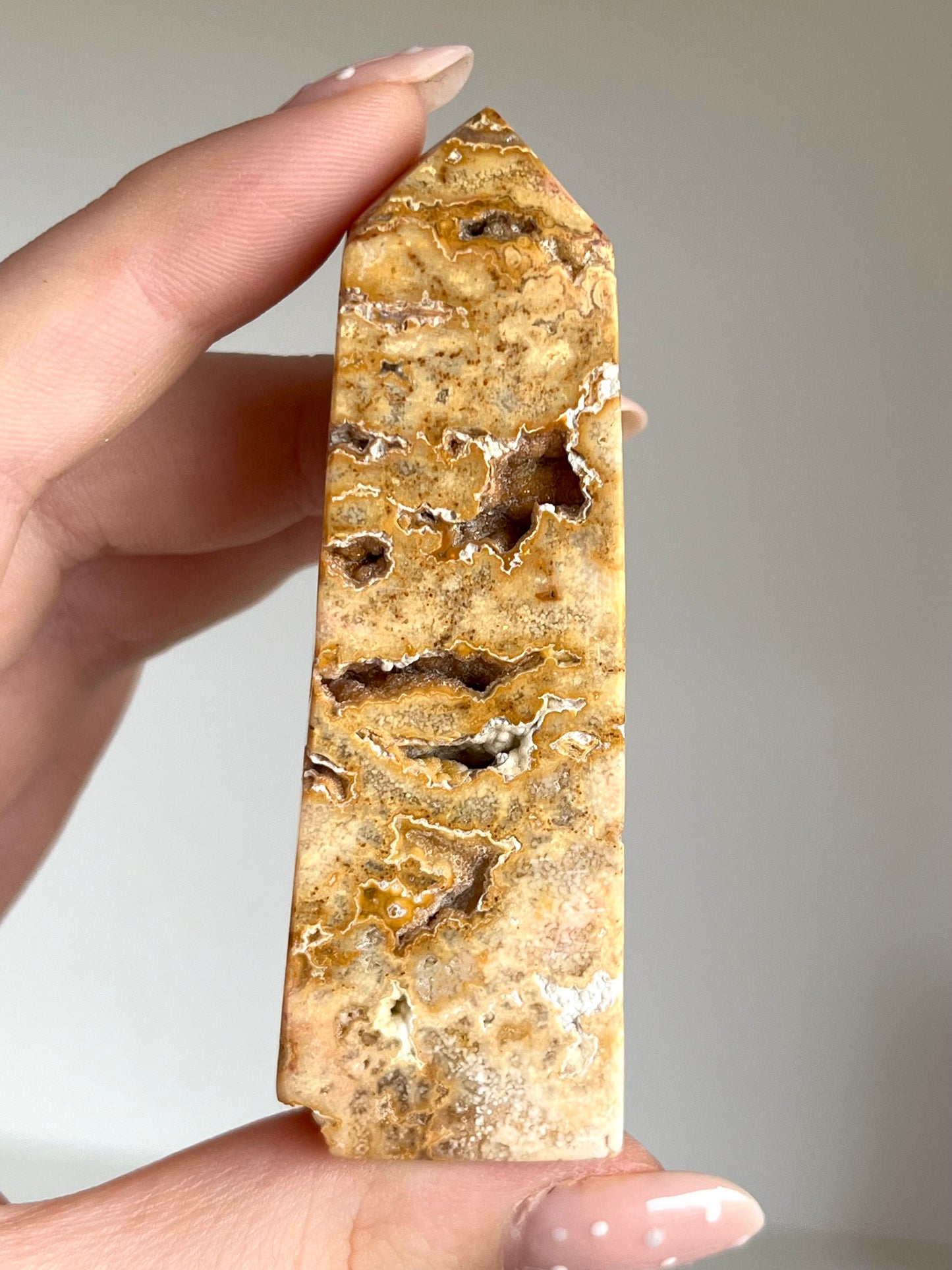 Obelisco in Agata crazy lace indonesiana