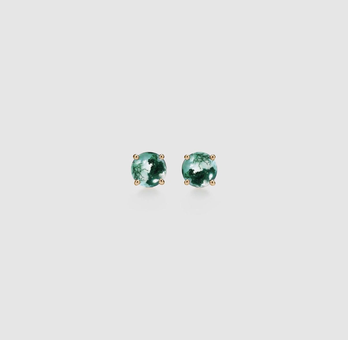 Orecchini con cabochon in agata muschiata (argento 925)