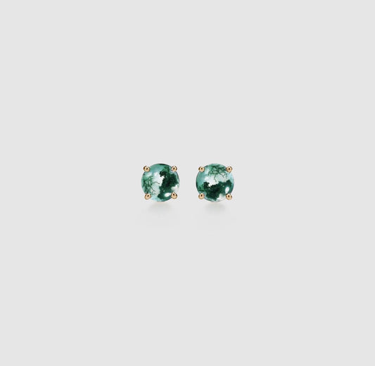 Orecchini con cabochon in agata muschiata (argento 925)