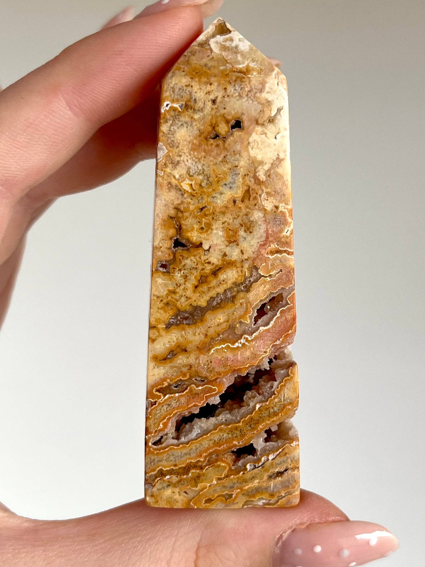 Obelisco in Agata crazy lace indonesiana