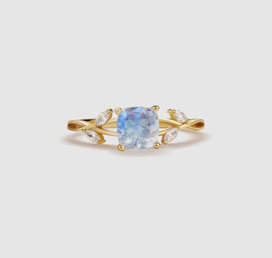 Anello sirena con pietra artificiale (argento 925)