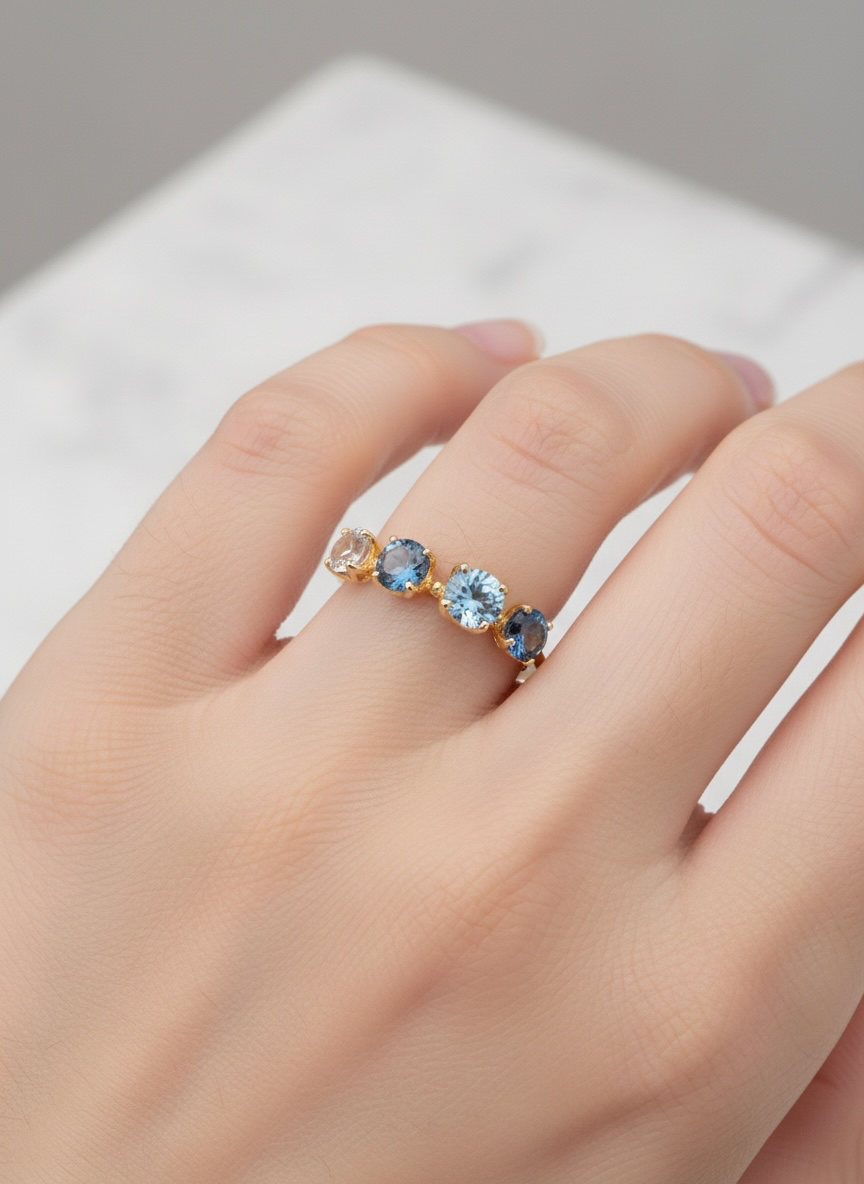 Anello sfumato in topazio (argento 925)