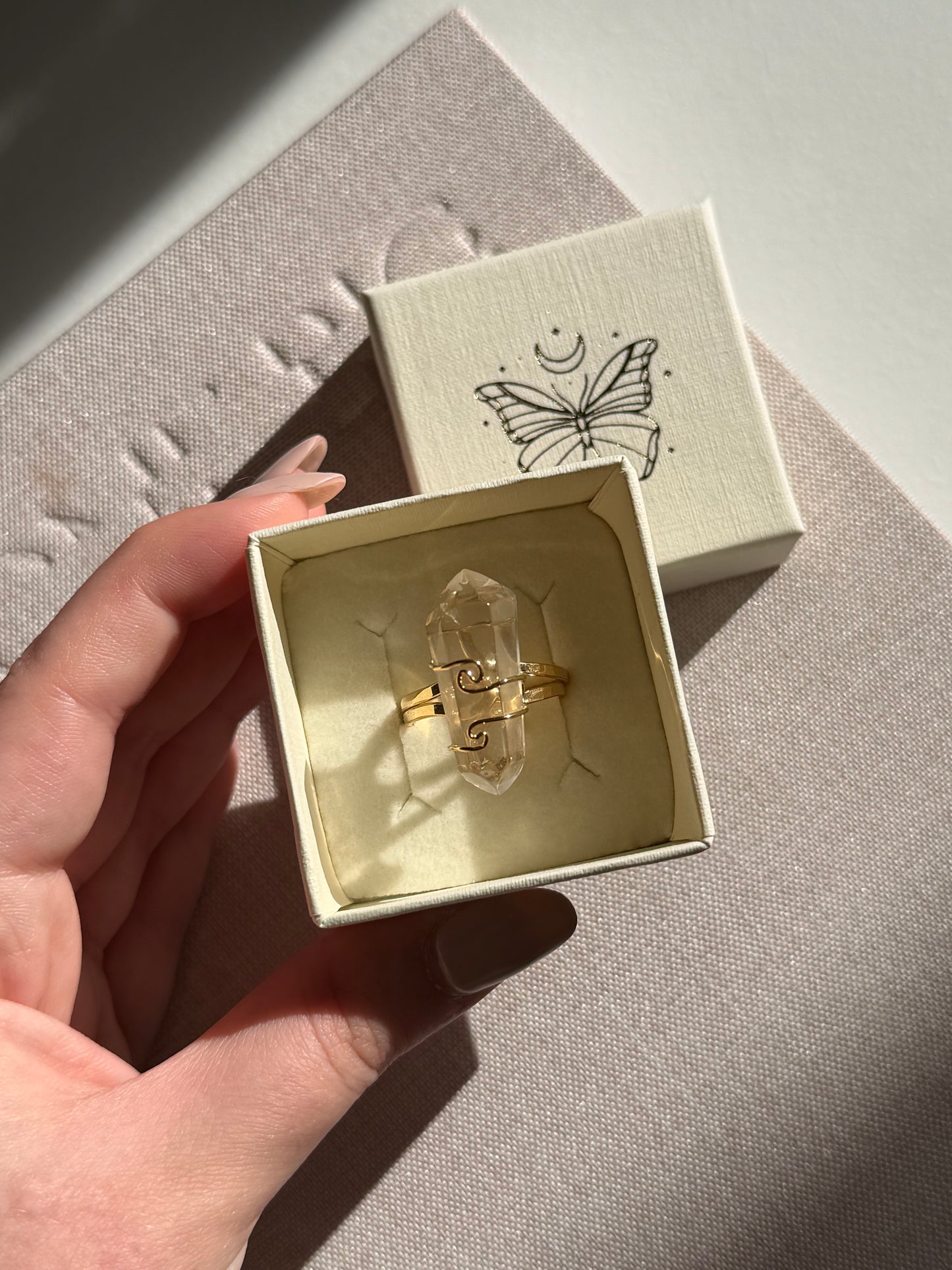 Anello in quarzo ialino