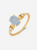 Anello con conchiglie in calcedonio (argento 925)