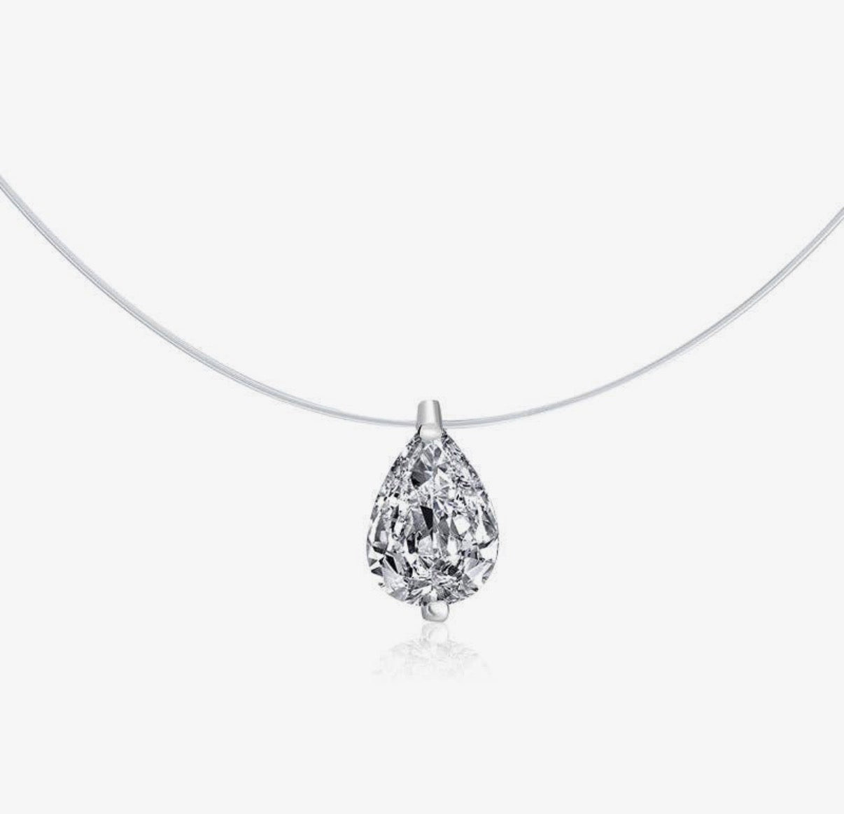 Collana a goccia in moissanite (argento 925)