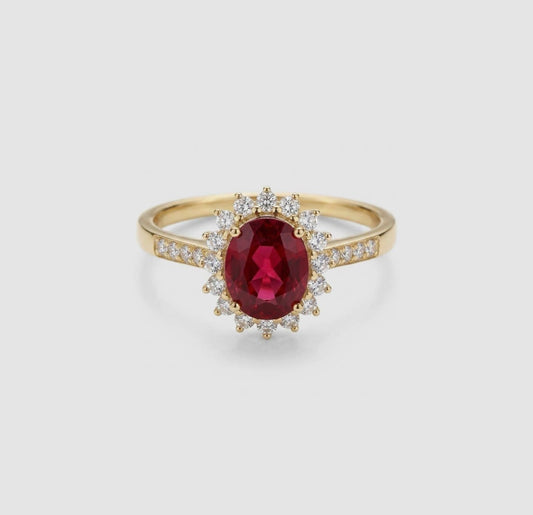 Anello regale in granato (argento 925)
