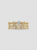 Triplo anello impilabile in acquamarina (argento 925)