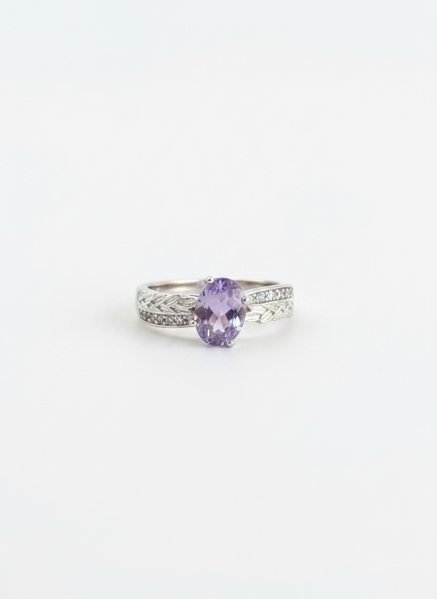 Anello in quarzo moon lavander