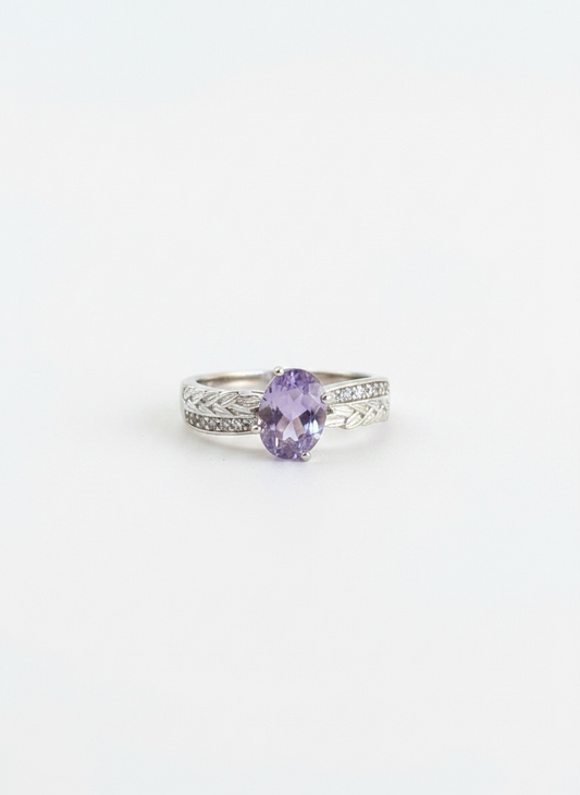 Anello in quarzo moon lavander