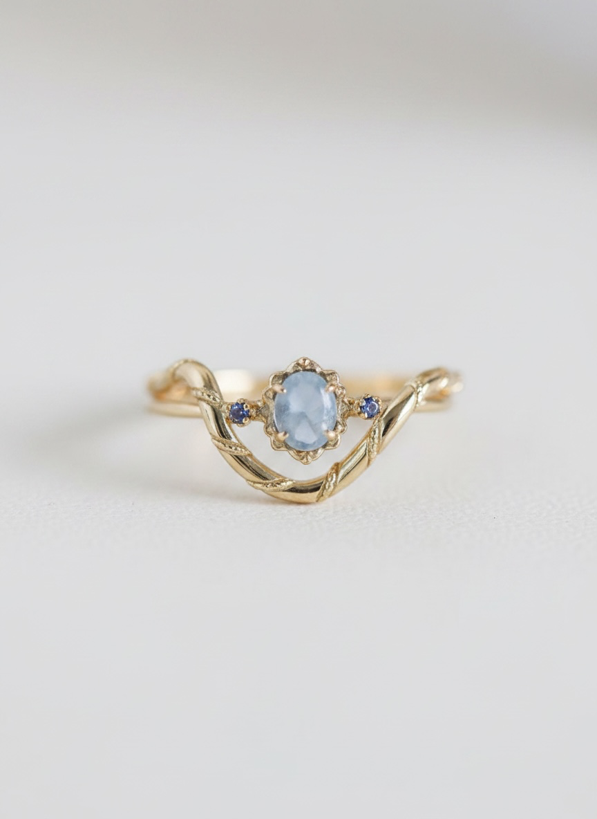 Anello impilabile in acquamarina (argento 925)