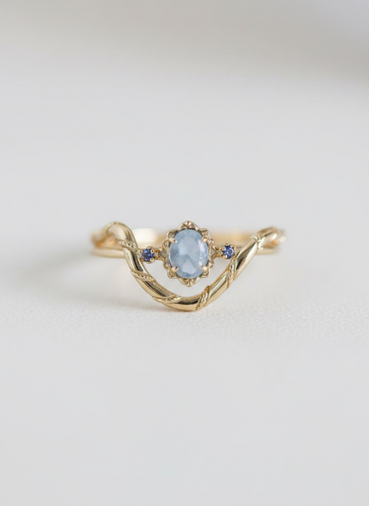 Anello impilabile in acquamarina (argento 925)
