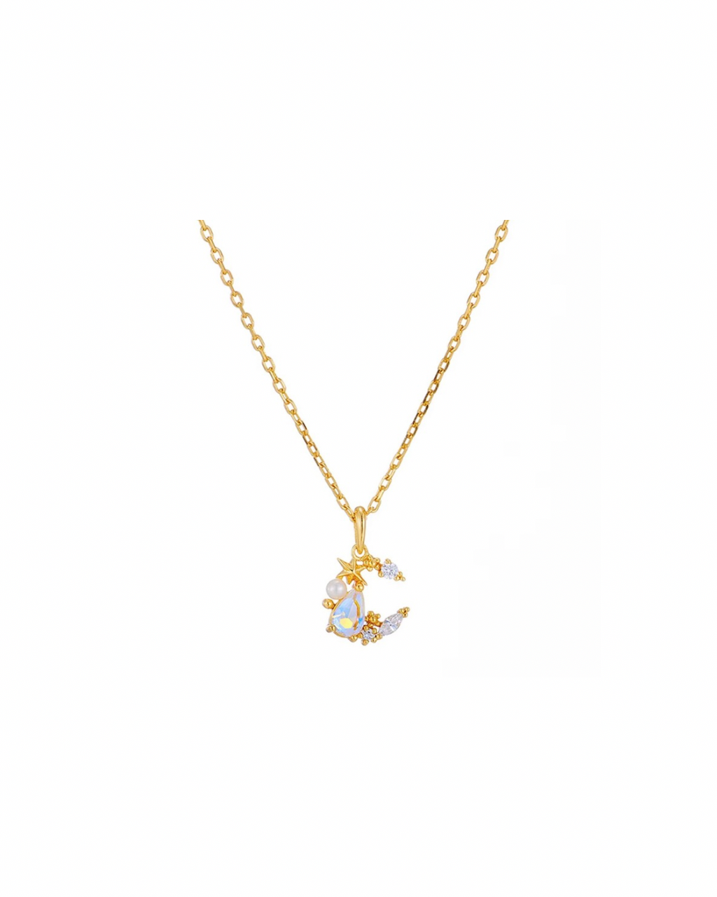 Collana luna con labradorite (argento 925)