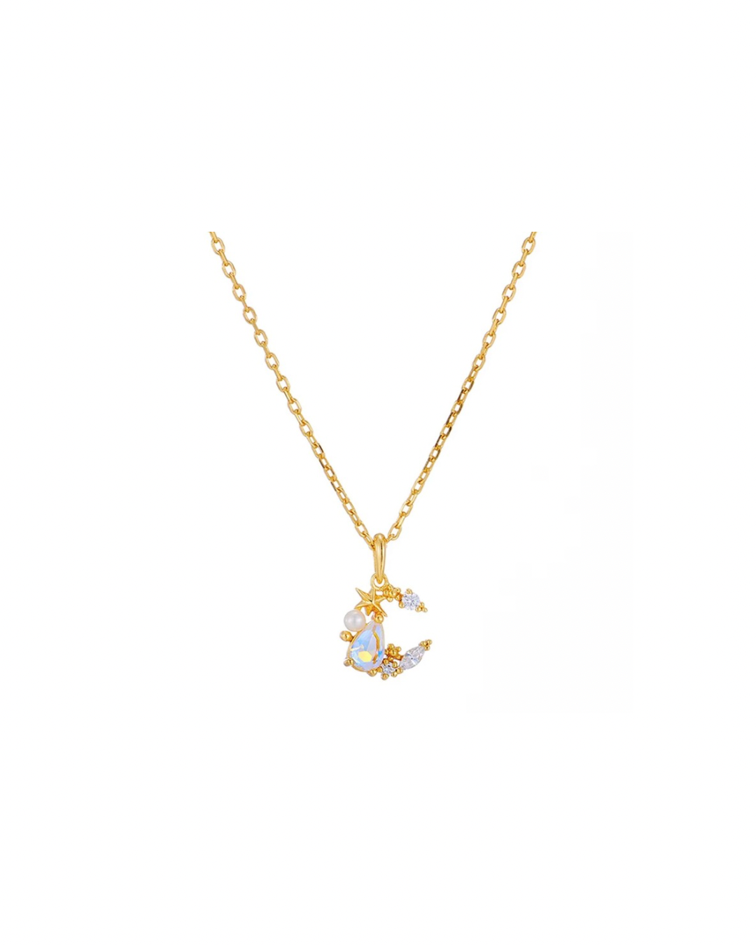 Collana luna con labradorite (argento 925)