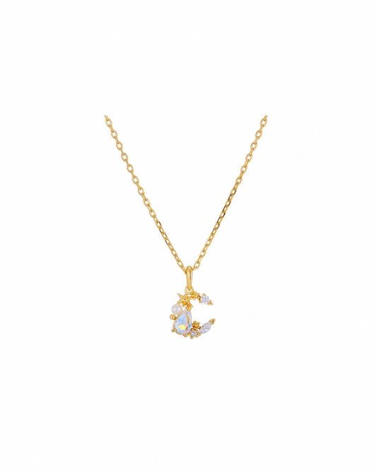 Collana luna con labradorite (argento 925)
