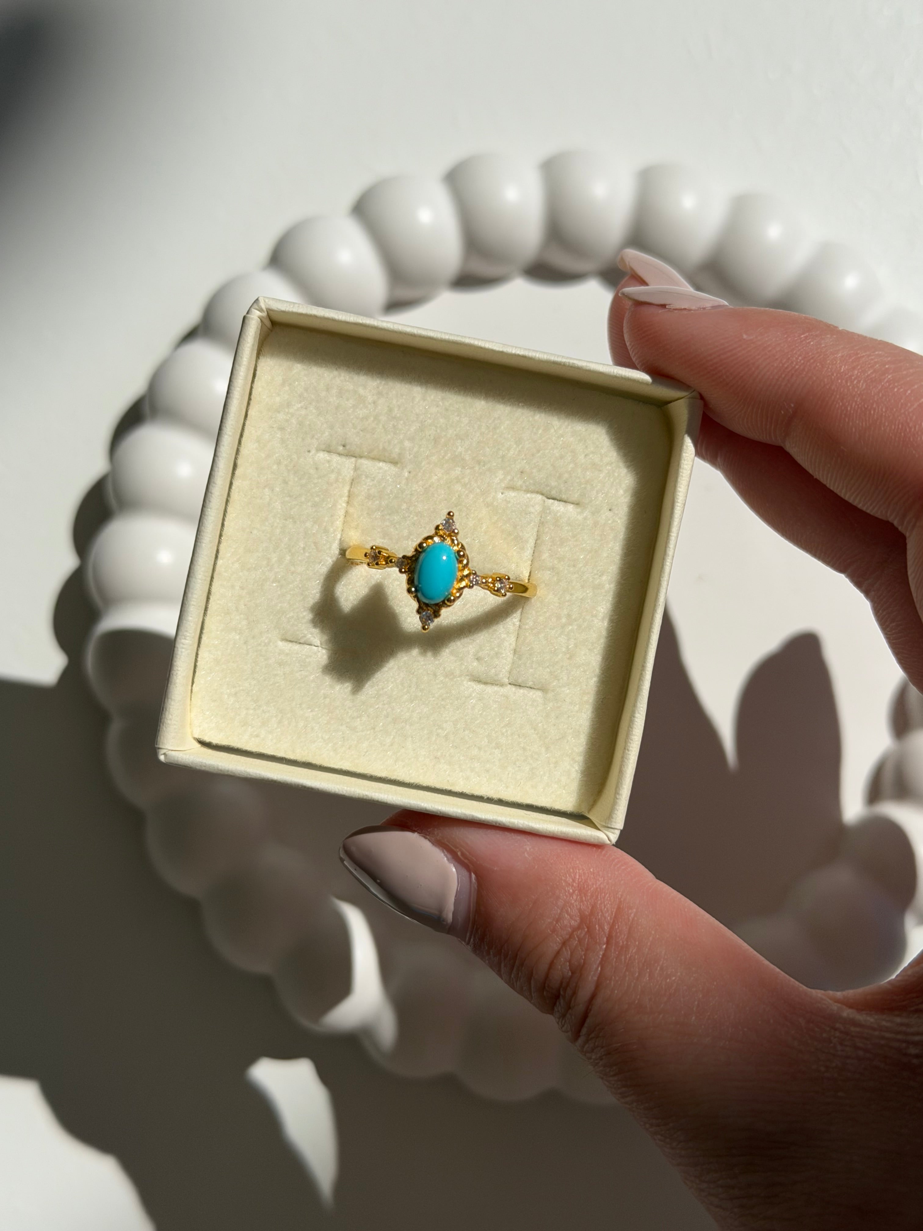 Anello gold in turchese (argento 925)