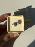 Anello in granato arancione rettangolare
