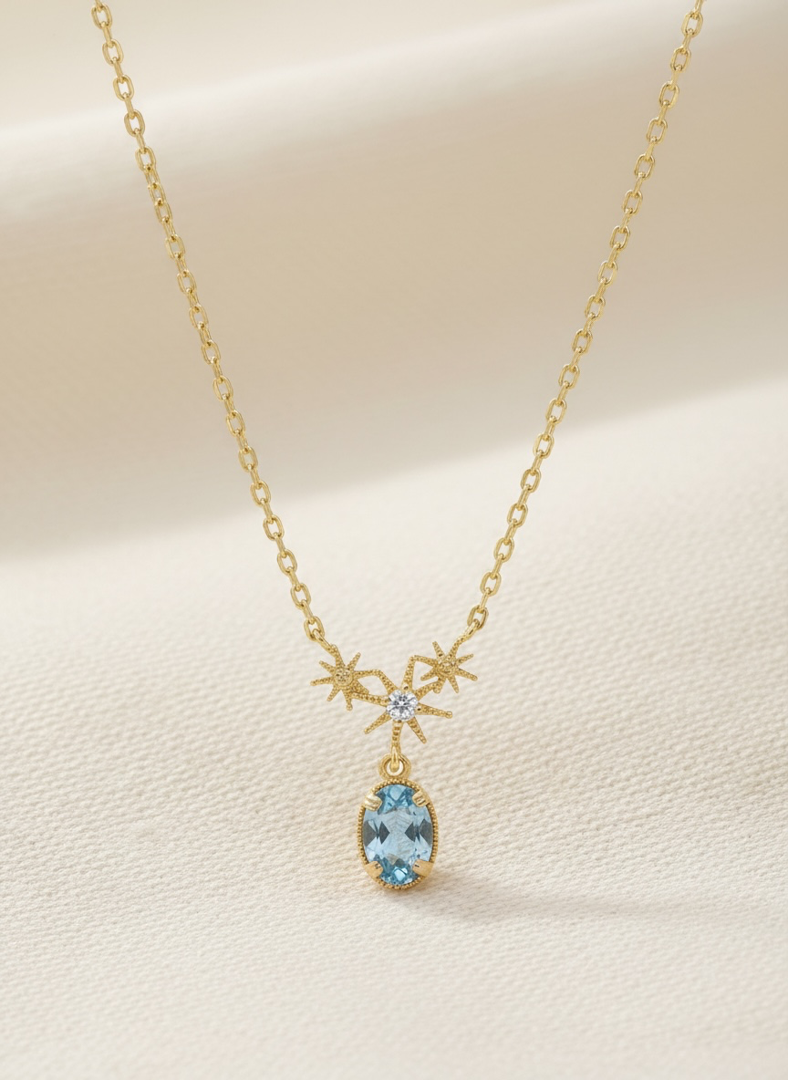 Collana stella in topazio svizzero (argento 925)