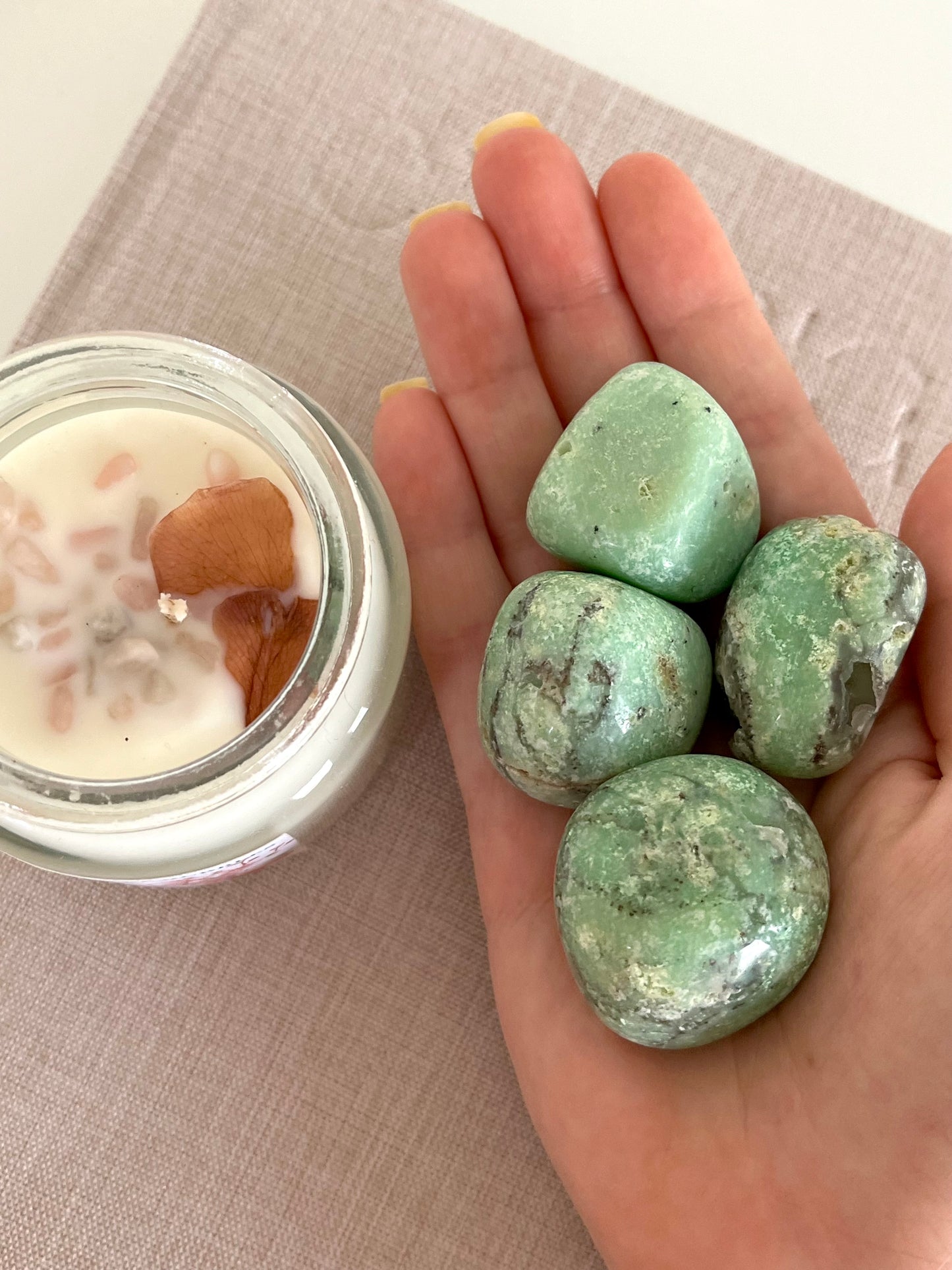 Burattata in crisoprasio dentritico