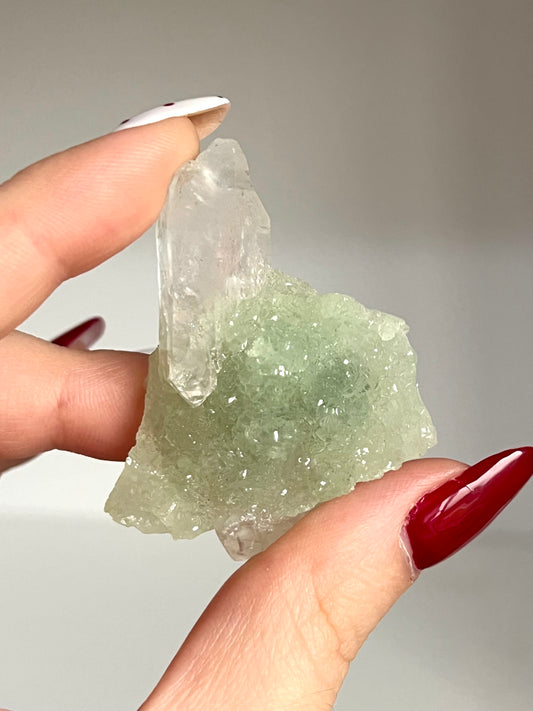 Specimen in phrenite con quarzo