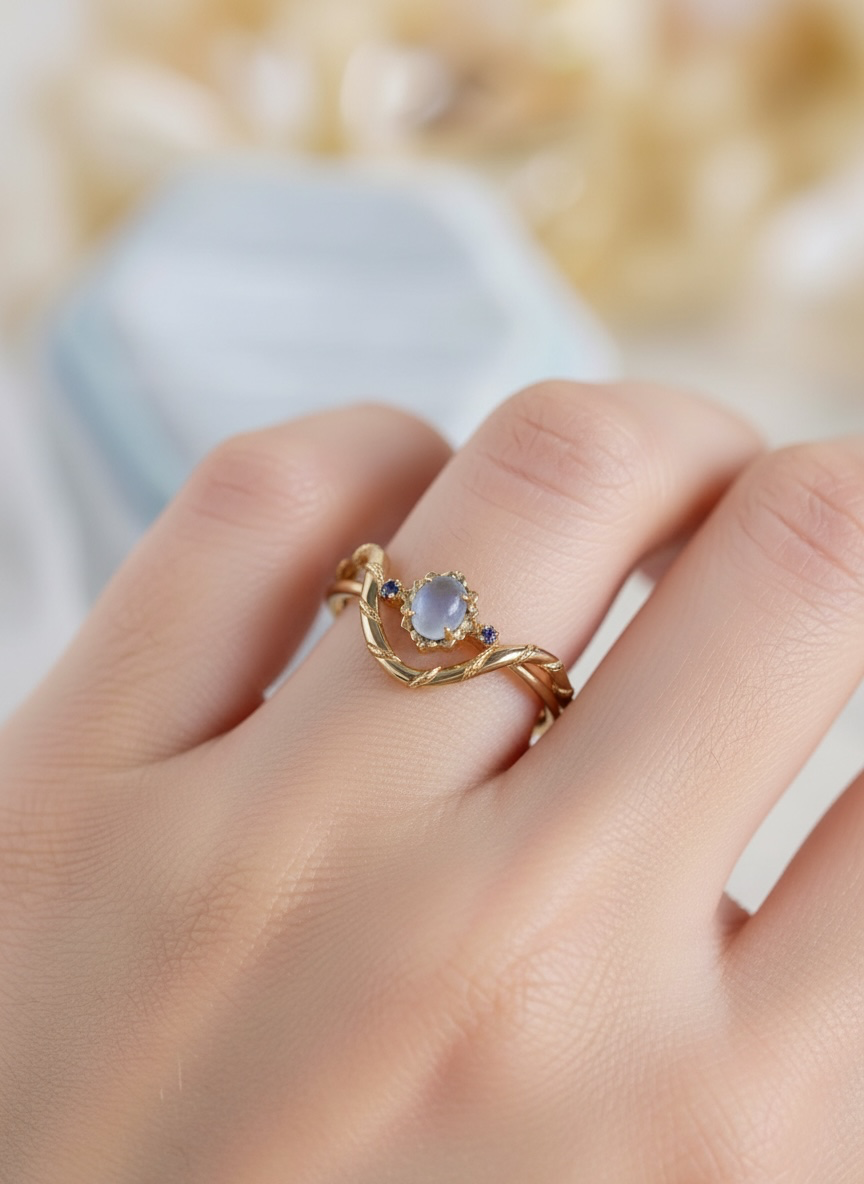 Anello impilabile in acquamarina (argento 925)
