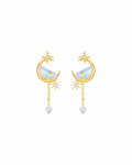 Orecchini luna in quarzo ialino (argento 925)