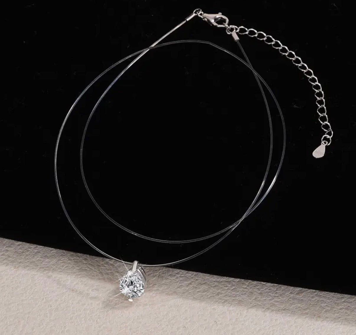 Collana a goccia in moissanite (argento 925)