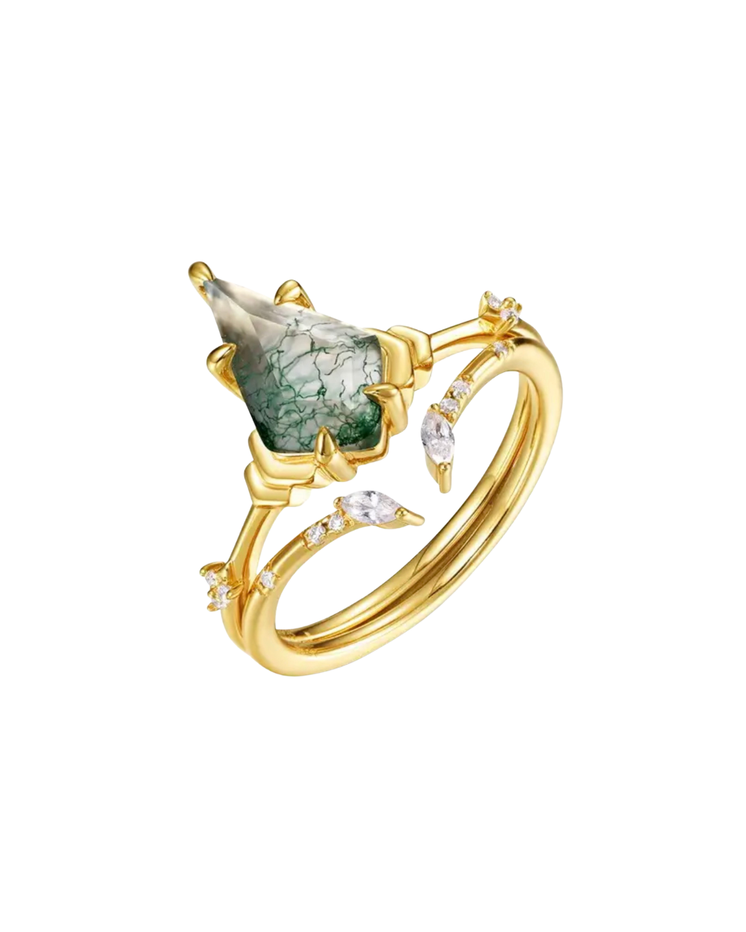 Anello impilabile in Agata muschiata (argento 925)