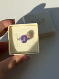 Anello in quarzo moon lavander silver