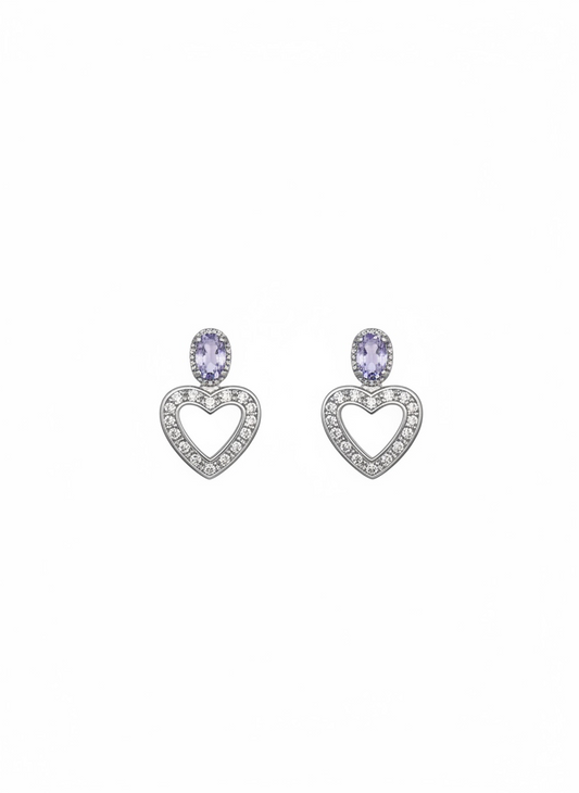 Orecchini a cuore in tanzanite
