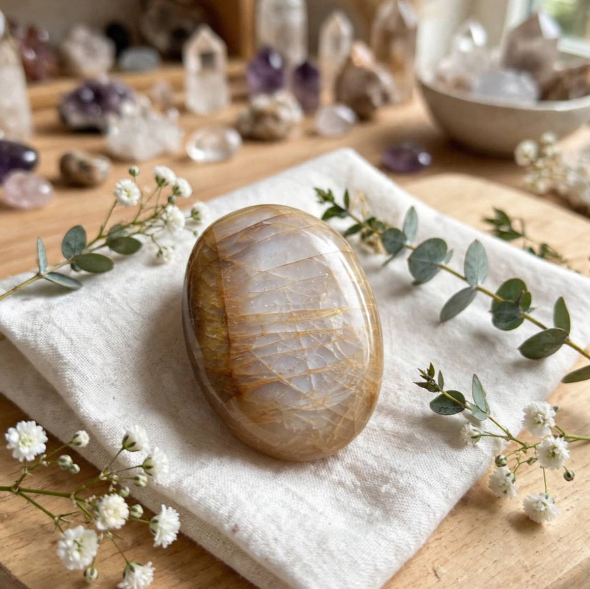 Palmstone in peach moonstone
