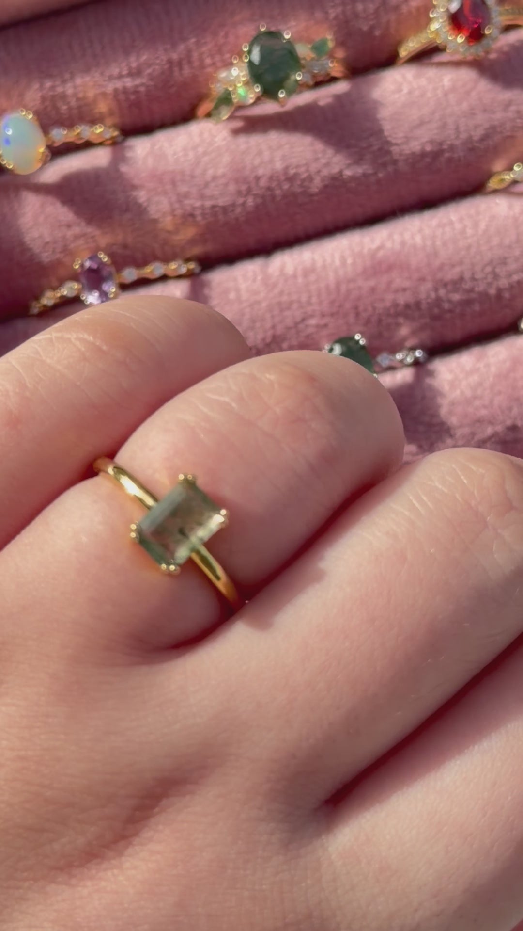 Anello in agata muschiata gold (argento 925)